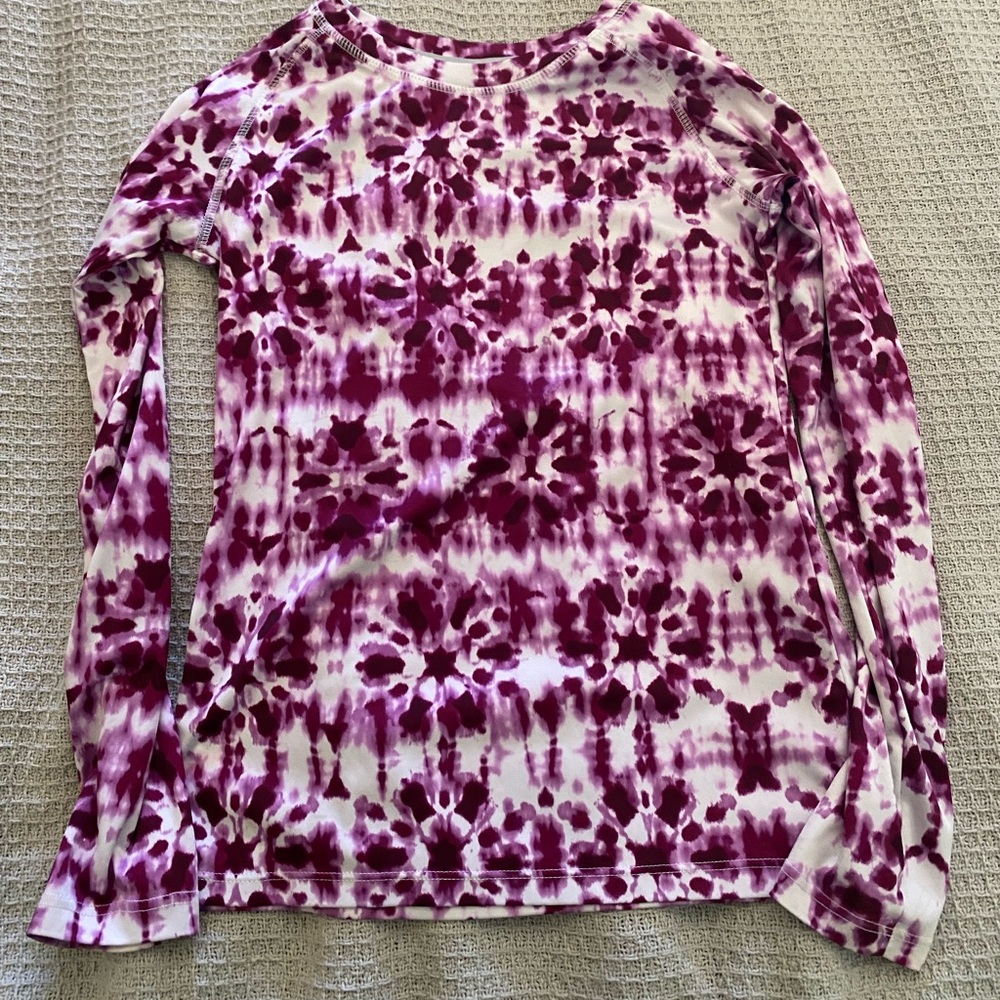 Reel Legends Magenta Tie-Dye Long Sleeve Tee